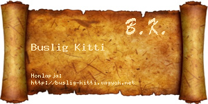 Buslig Kitti névjegykártya