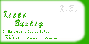 kitti buslig business card